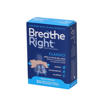Breathe Right Cerotti Nasali Standard Classici 30 pezzi