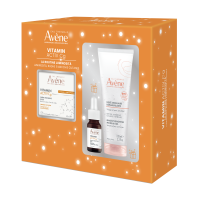 Cofanetto Natale Avène Vitamina C - Crema Illuminante 50ml, Vitamin Activ Cg Siero 10ml e Gel Micellare 100ml