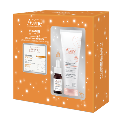 Cofanetto Natale Avène Vitamina C - Crema Illuminante 50ml, Vitamin Activ Cg Siero 10ml e Gel Micellare 100ml