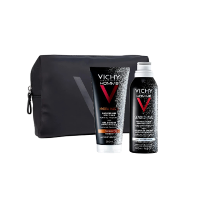 Cofanetto Natale Vichy  Uomo - Hydra Mag C Gel Doccia 200ml e Sensi Shave Schiuma da Barba 200ml