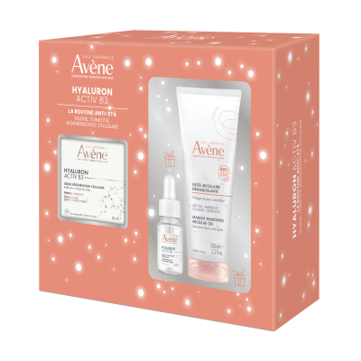 Cofanetto Natale Avène Hyaluron Activ B3 -  Hyaluron Activ B3 50 ml , Siero 10 ml e Gel Micellare Struccante 100 ml