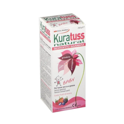 Kuratuss Natural Sciroppo per Bambini Tosse Grassa e Secca al Gusto Frutti di Bosco 210ml