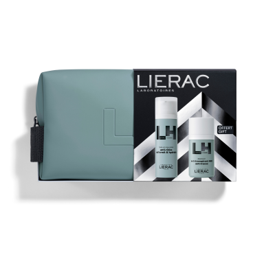 Cofanetto Natale Lierac Uomo - Fluido Anti-Età Globale 50ml, Deodorante Anti-traspirante 50ml e Trousse