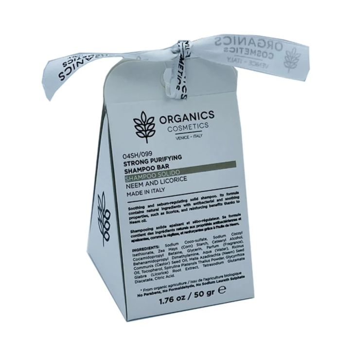 Organics Cosmetics Shampoo Solido Strong Purifying Shampoo Sebo Regolatore 50g