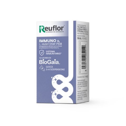 Reuflor Immuno D3 Integratore per il Sistema Immunitario a base di Probiotici 5 ml - scadenza prodotto 12/26