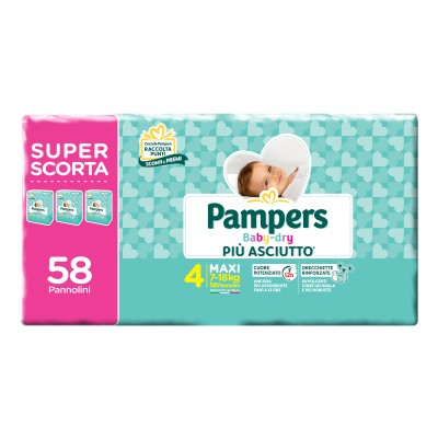 PAMPERS BABY DRY T DWCT MAX58P