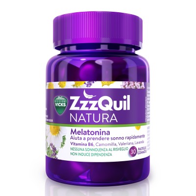 Vicks ZzzQuil Natura integratore alimentare a base di melatonina e valeriana - 30 pastiglie