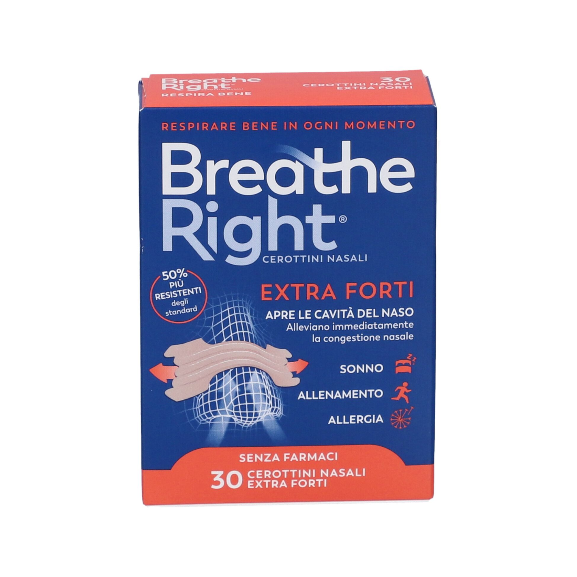 Breathe Right Cerotti Nasali Extra Forti 30 pezzi