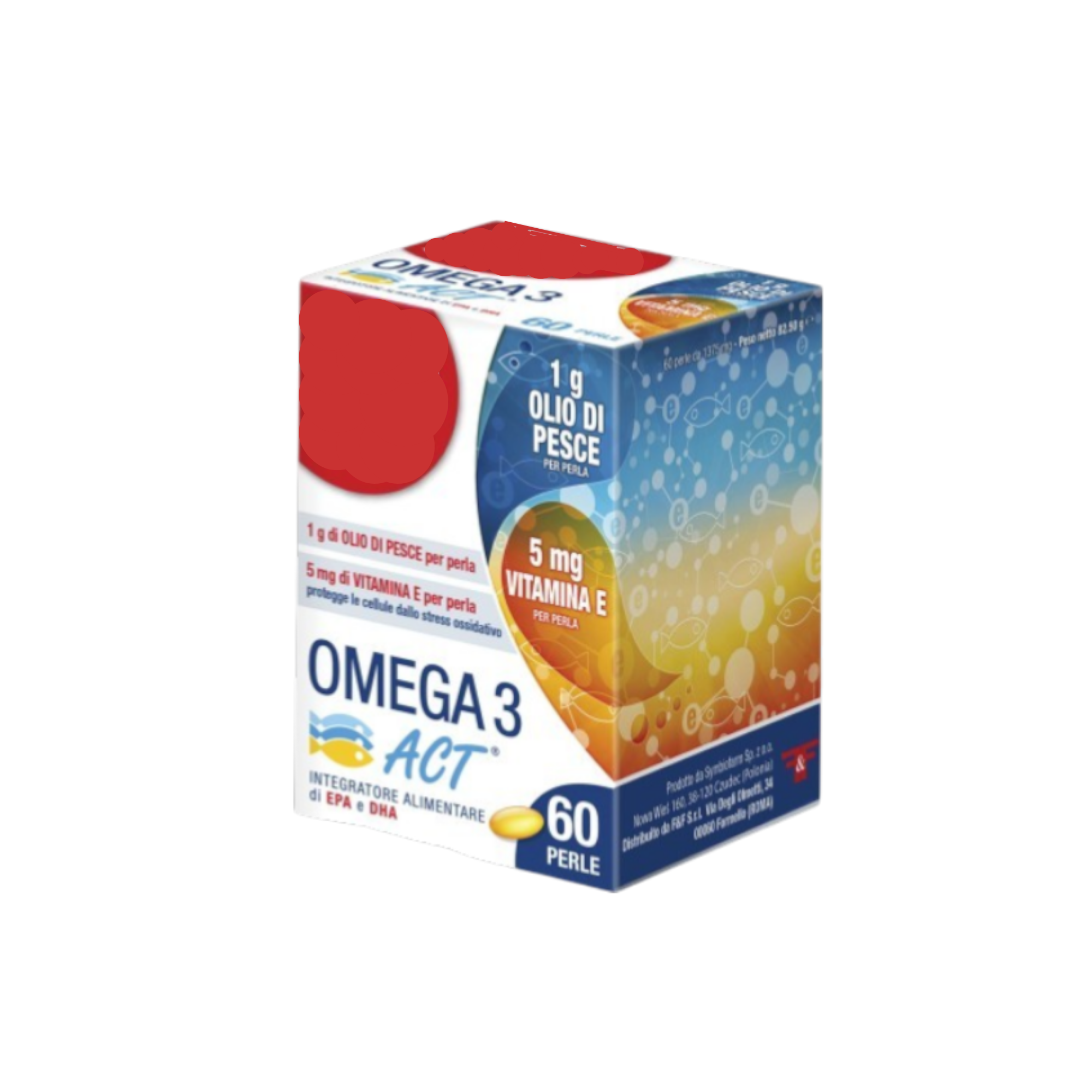 F&F Omega 3 Integratore 60 Perle EPA DHA Vitamina E Olio Di Pesce 1g - Immagine 3