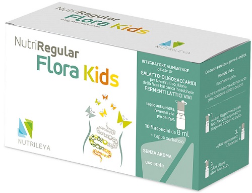 Nutrileya Nutriregular Flora Kids Per Equilibrio Intestinale 10 Flaconcini Da 8 Ml - Immagine 6