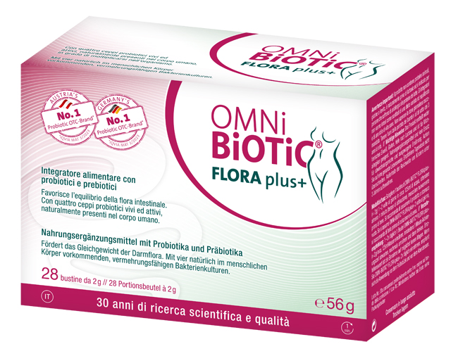 Omni Biotic Flora Plus+ Integratore Probiotici e Prebiotici 28 Bustine da 2 g - Institut Allergosan GmbH - Immagine 3