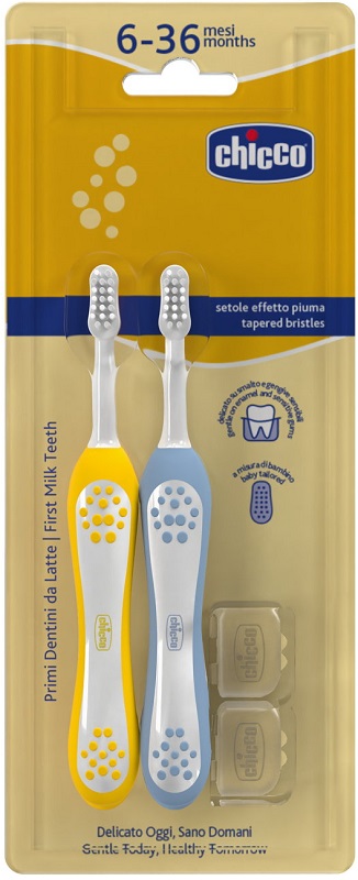 Chicco Spazzolino 6-36 Mesi+Doppio Azzurro-Giallo - Immagine 4