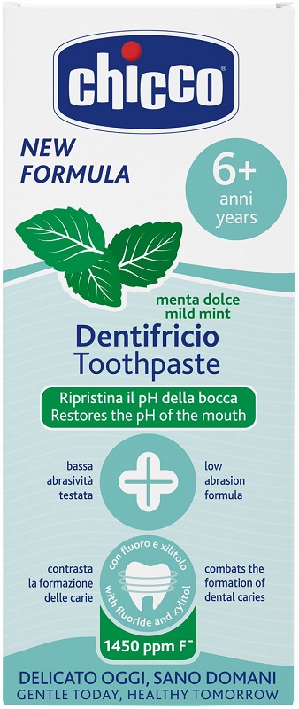 Chicco Unisex Bambino Dentifricio, Dentifricio Alla Menta, Con Fluoro 1450Ppm, 50Ml - 6Y+ (50 Ml) - Immagine 5