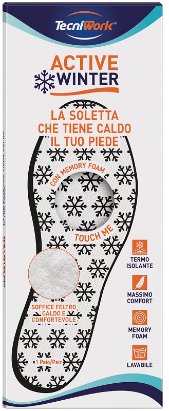Tecniwork Solette Memory Foam Active Winter Termiche, Taglia 46 - Immagine 2