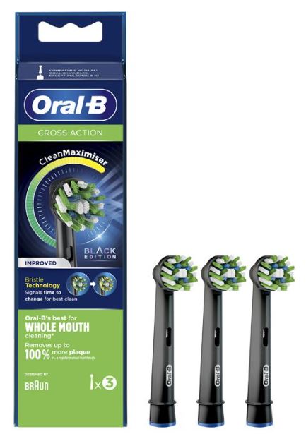 Oral-b testine di ricambio pro cross action black, 3 testine - Immagine 4