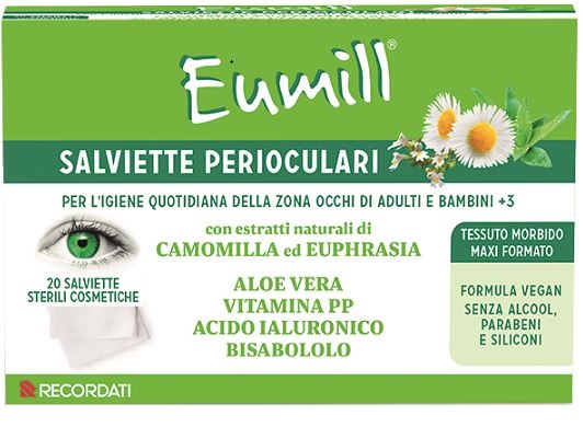 Eumill Salviette Perioculari Con Camomilla E Aloe Vera 25 Pezzi - Immagine 4