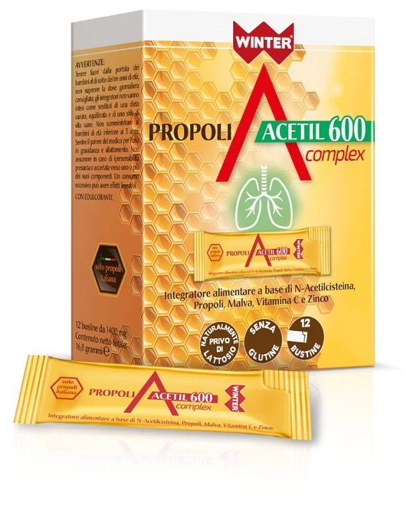Gdp Malva Winter Propoli Acetil 600 N-Acetilcisteina Vie Respiratorie 12 Bustine - Immagine 3