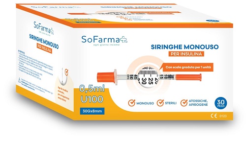 SIRINGA INSULINA 0,5ML 30PZ SF+
