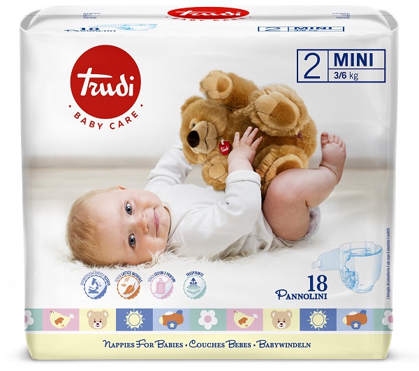 5 Pacchi (90 Pannolini) Trudi Baby Care Pannolino Unisex 2 Mini (3/6 Kg) - Immagine 20