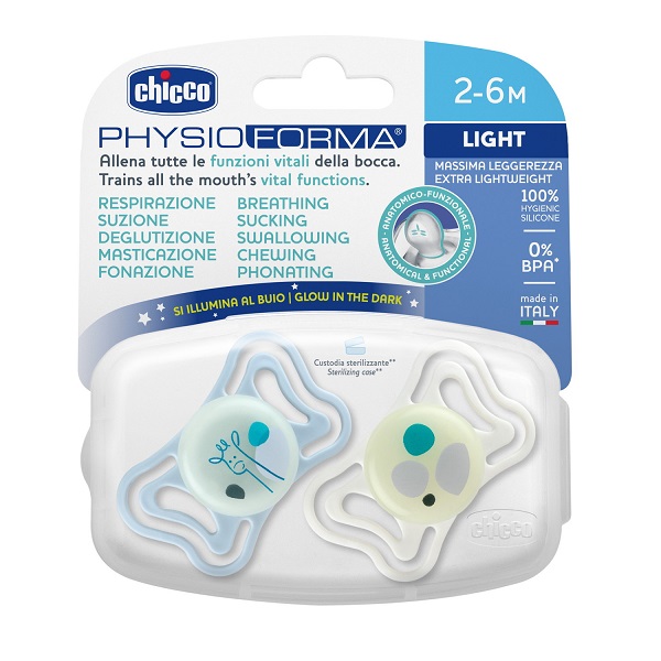 Chicco (Artsana Spa) Chicco Succhietto Light Lumi Silicone 2 6 M 2 Pezzi - Immagine 3