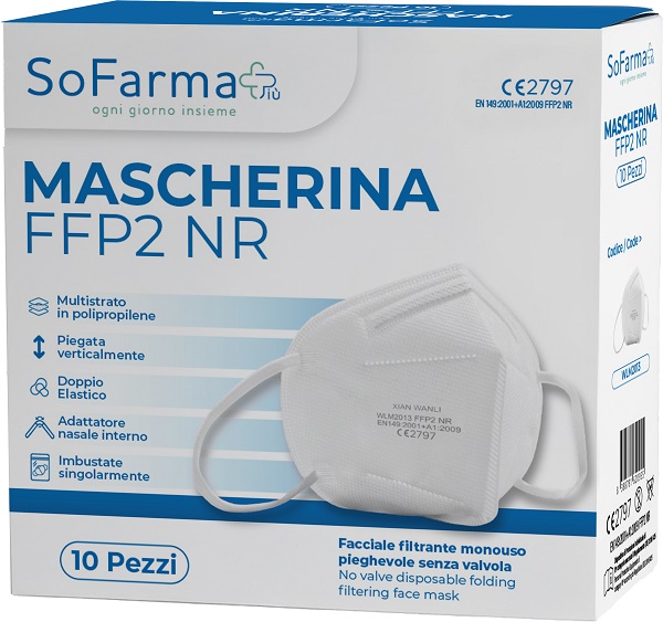 MASCHERINA FFP2 BIANCA 10PZ SF+