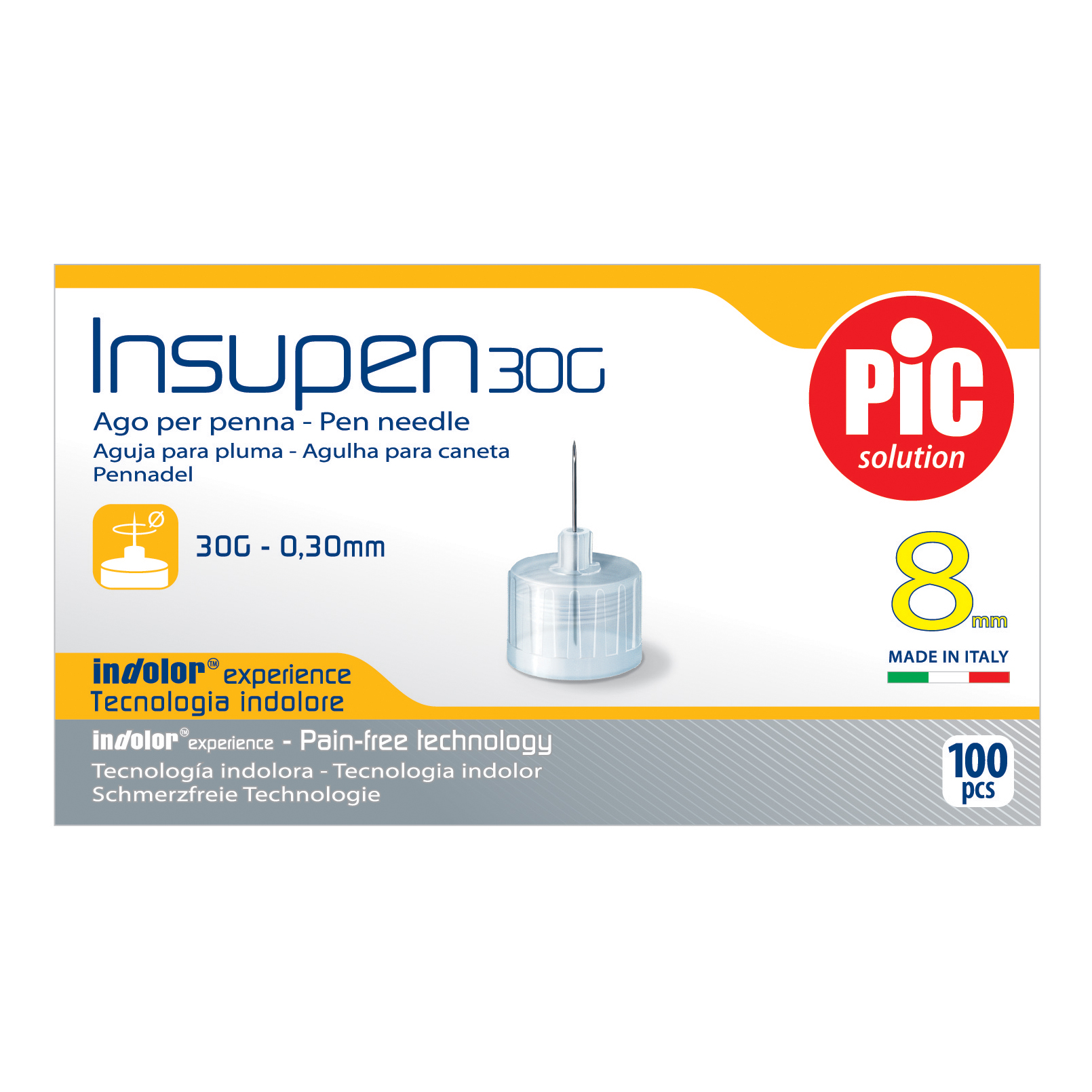 Pic Siringa Per Insulina Da 1 Ml Insumed Ago Da 8Mm 30 Pezzi - Immagine 2