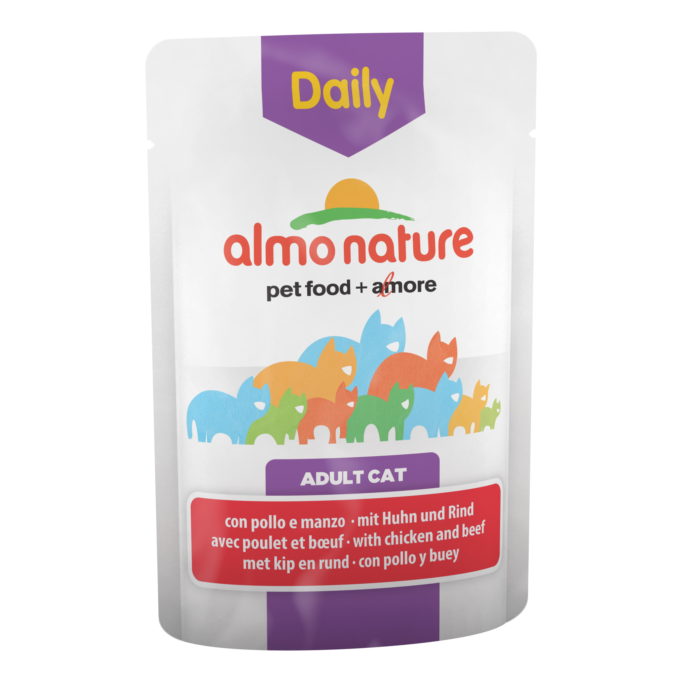 Almo Nature Daily Cat, Pollo E Manzo, Bustine Di Cibo Umido Per Gatti (In Salsa), 70 G - Immagine 3