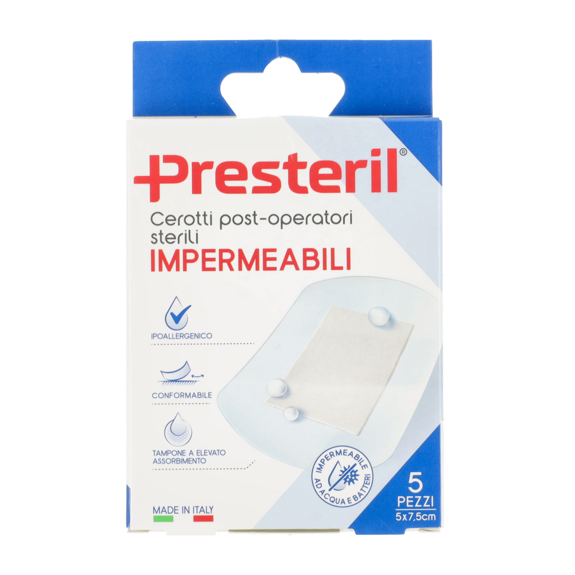 MEDICAZIONE POST OPERATORIA MEDIPRESTERIL IMPERMEABILE 7,5X5CM 5 PEZZI - Immagine 3