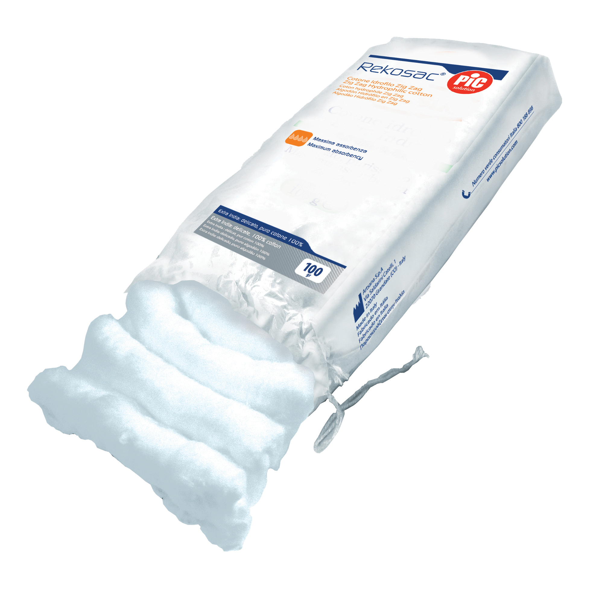 Pic Rekosac Cotone Idrofilo Zig Zag 1 Kg - Immagine 4