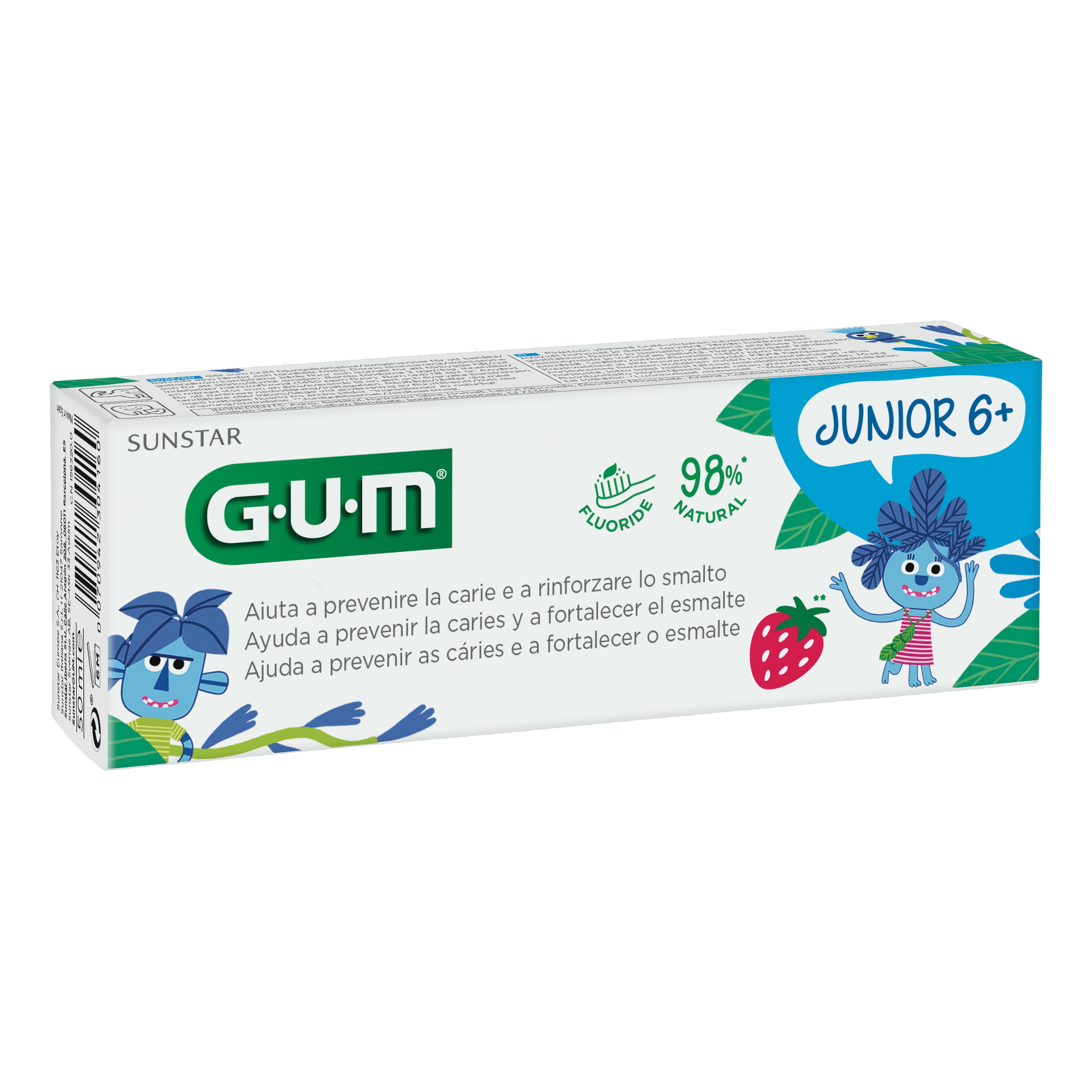 Gum Dentifricio Junior Dai 6 Anni In Su Fragola Al Gusto Di Fluoro E Isomalto 50Ml - Immagine 5