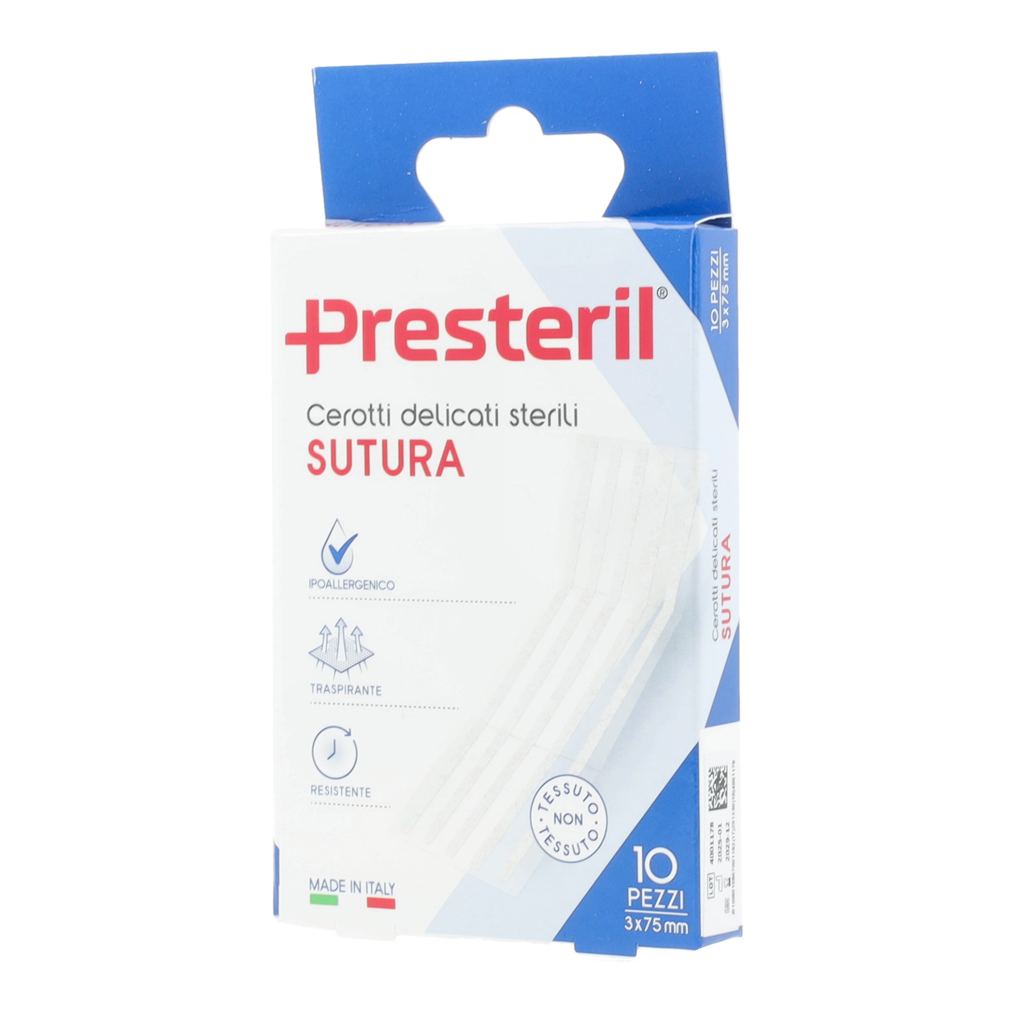 PRESTERIL Cerotti Sutura 3x75mm - 10 Pezzi - Immagine 4