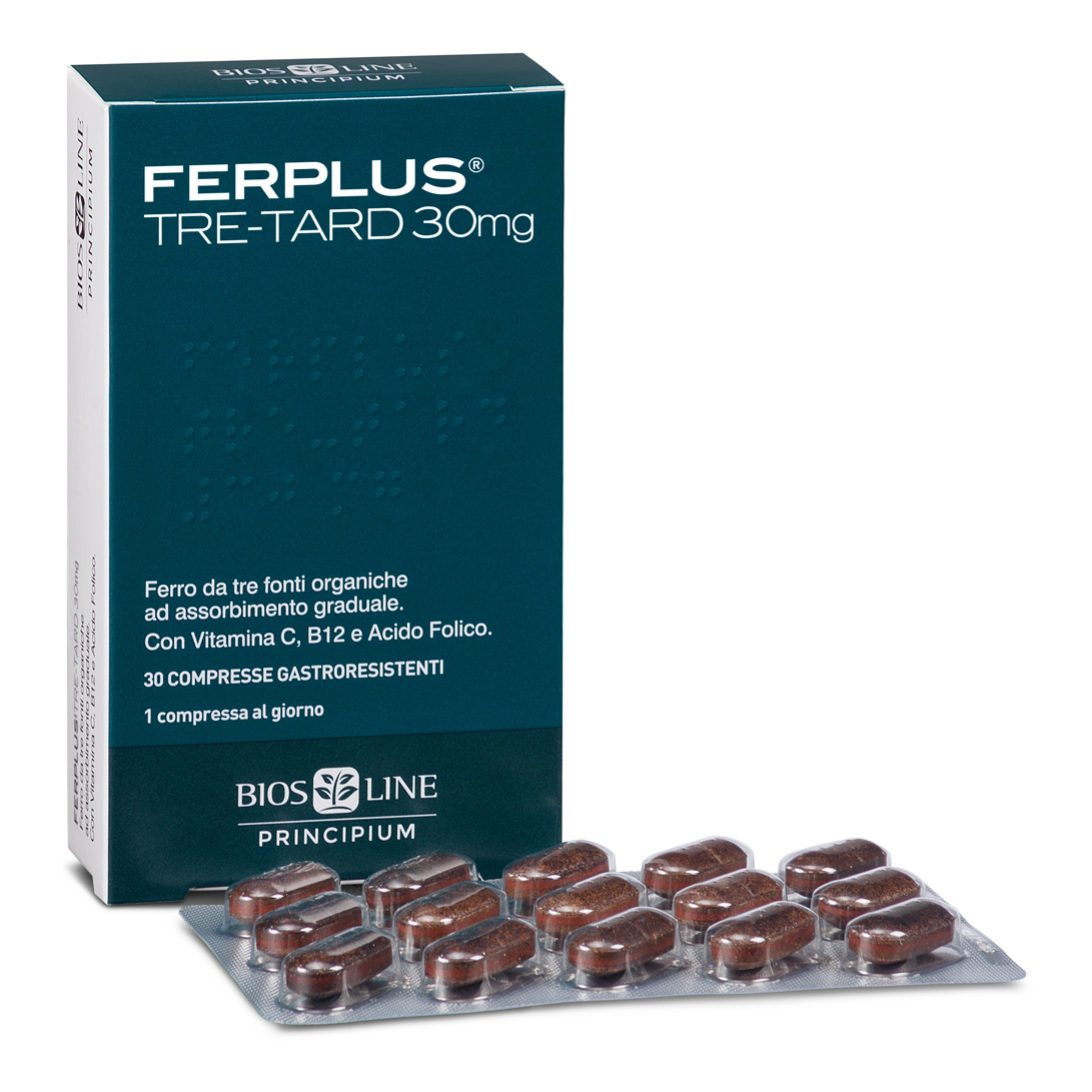 Principium Ferplus Tre-Tard 30mg Integratore Ferro Rilascio Graduale 30 Compresse - Immagine 3