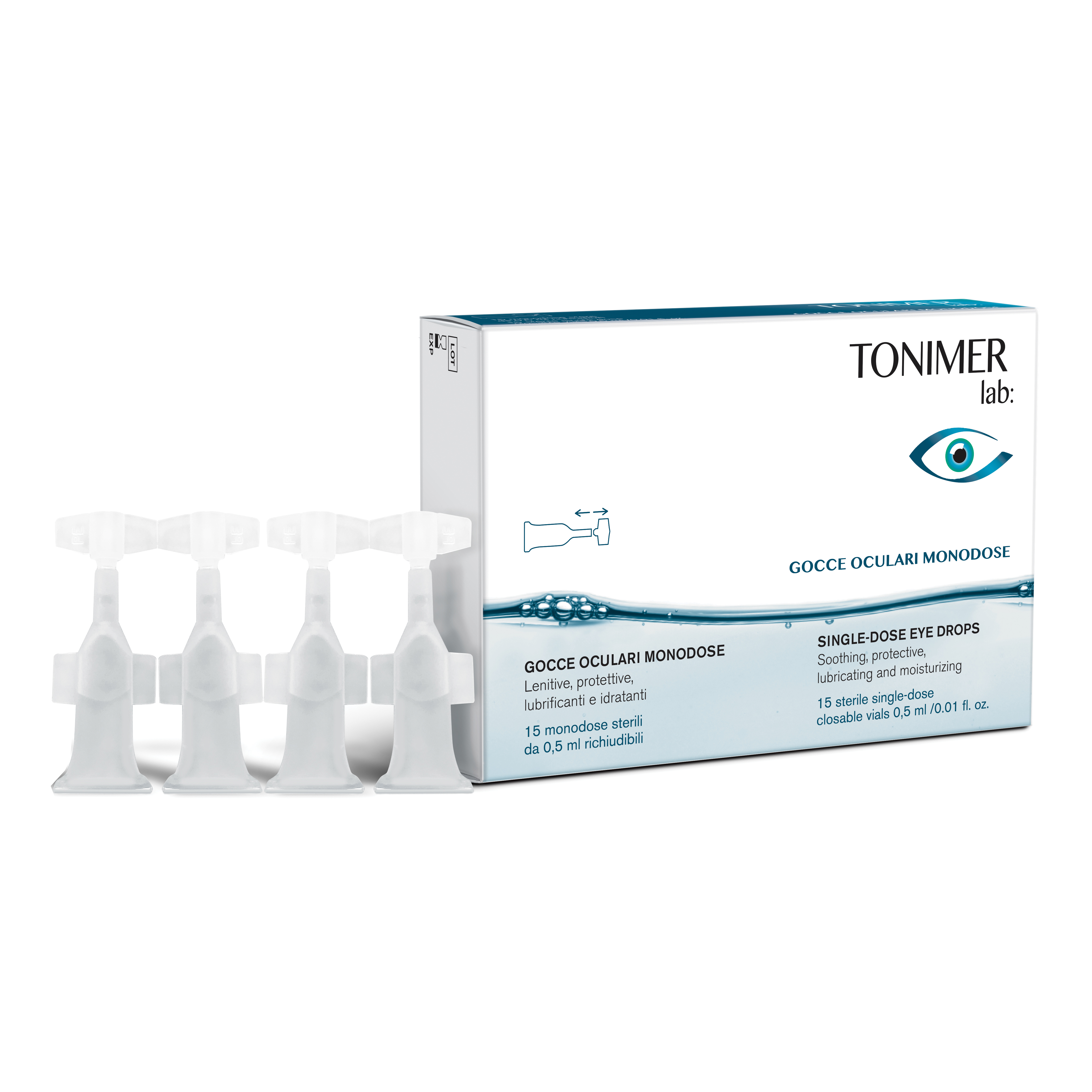 Tonimer Gocce Oculari Monodose con Acqua di Fiordaliso e Amamelide 15 Flaconcini - Tonimer - Immagine 5