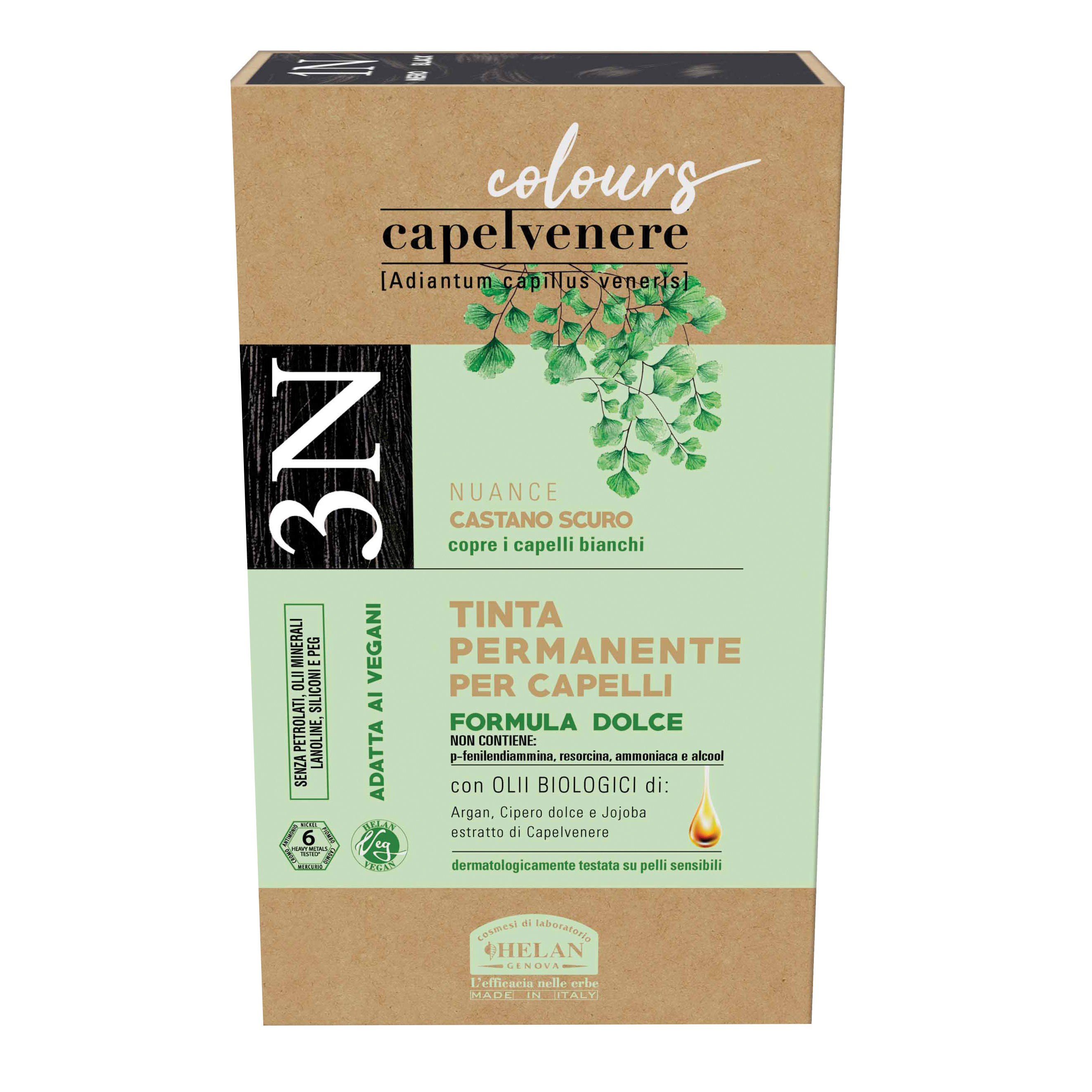 Helan Capelvenere Tinta Permanente Nuance 3N Castano Scuro 50+75+8+8+10 Ml Tintura - Immagine 4