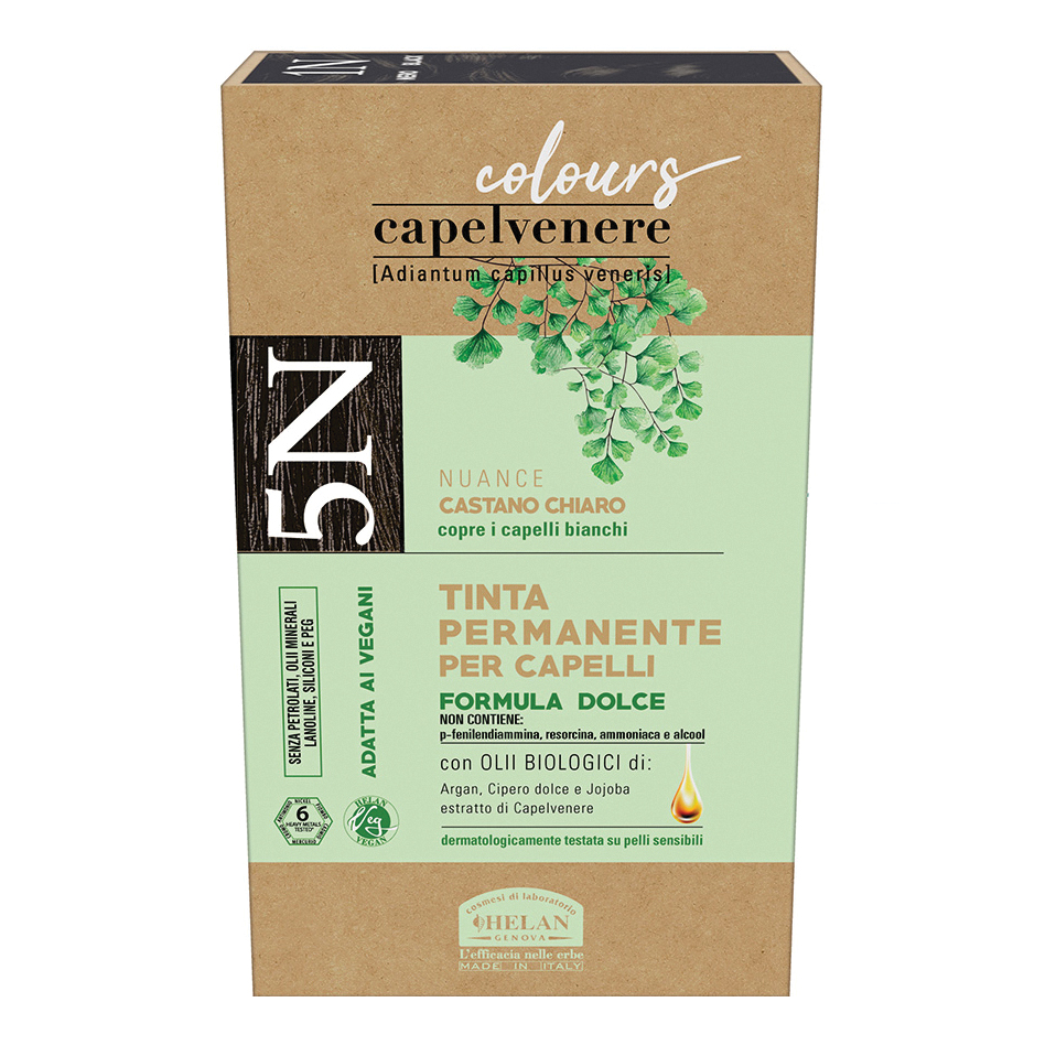 HELAN Capelvenere - Tinta Permanente Per Capelli Formula Dolce N. 5N Castano chiaro - Immagine 4
