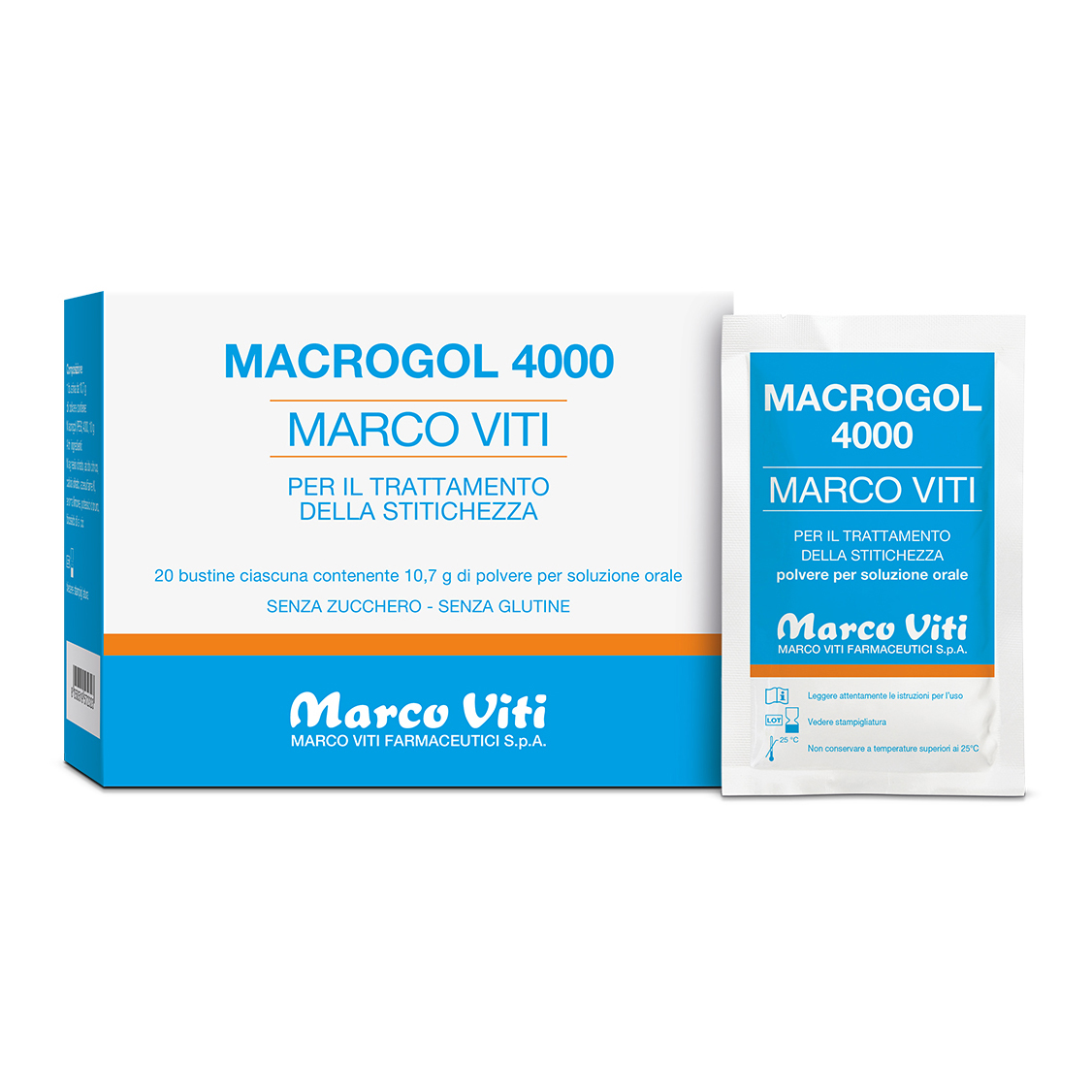Macrogol 4000 Lassativo per Stitichezza e Regolarità Intestinale 20 Bustine