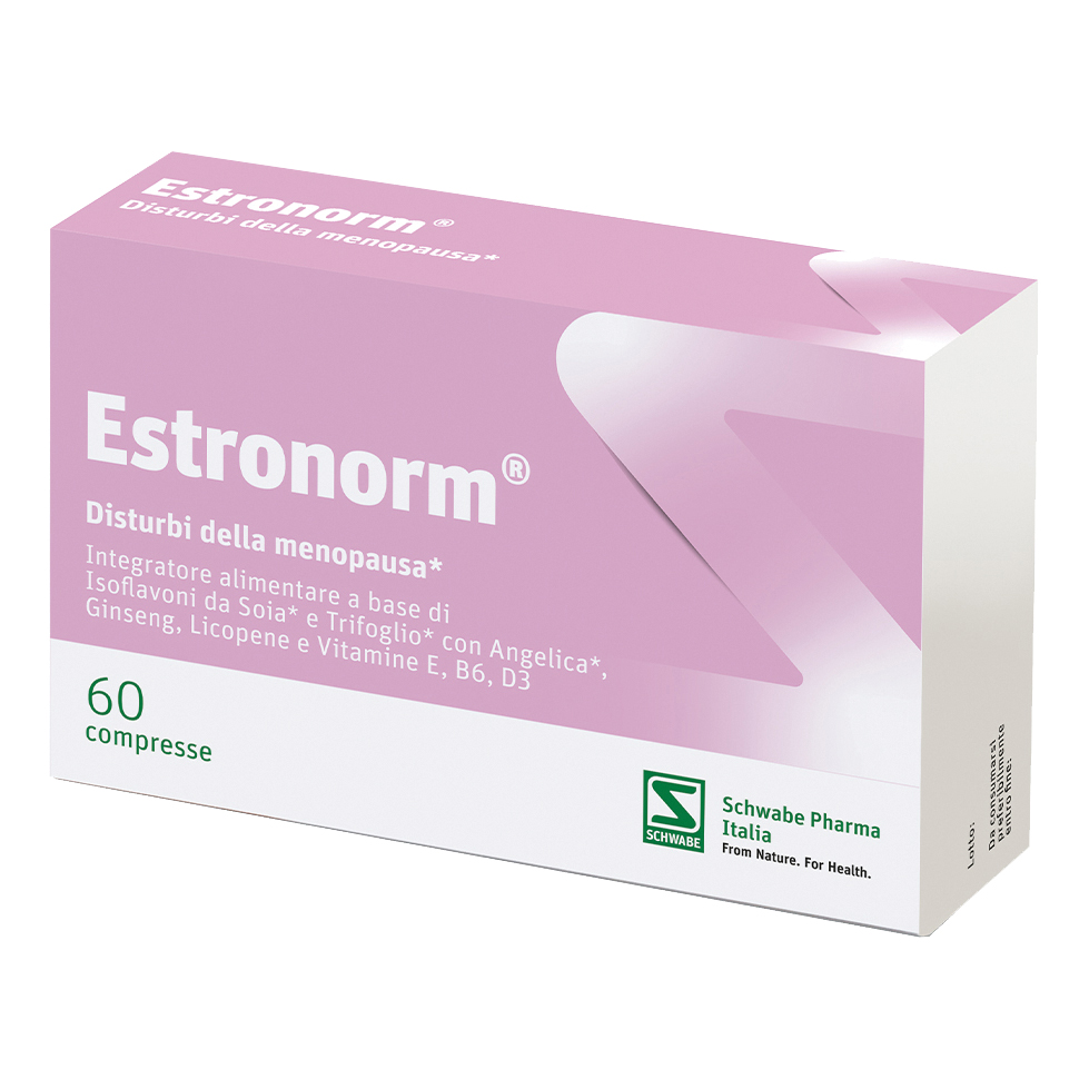 Estronorm Integratore Alimentare per la Menopausa con Soia, Trifoglio e Vitamine 60 Compresse - Schwabe Pharma Italia - Immagine 2