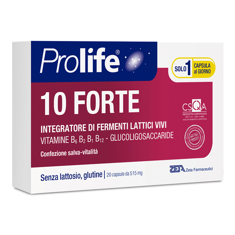 Prolife 10 Forte con fermenti lattici vivi e vitamine B 20CPS - prodotto in scadenza 02/27