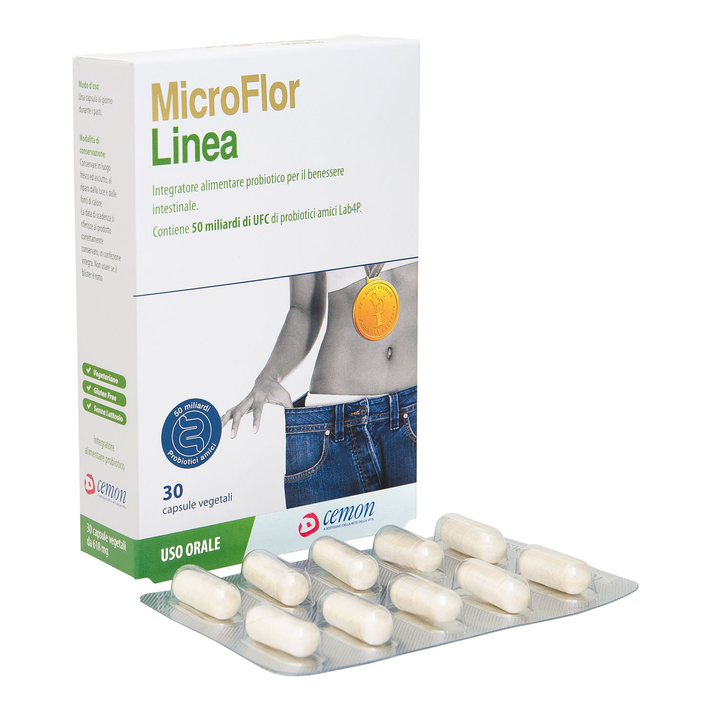 Cemon Microflor Linea 30 Capsule Vegetali - Integratore Di Probiotici - Immagine 4