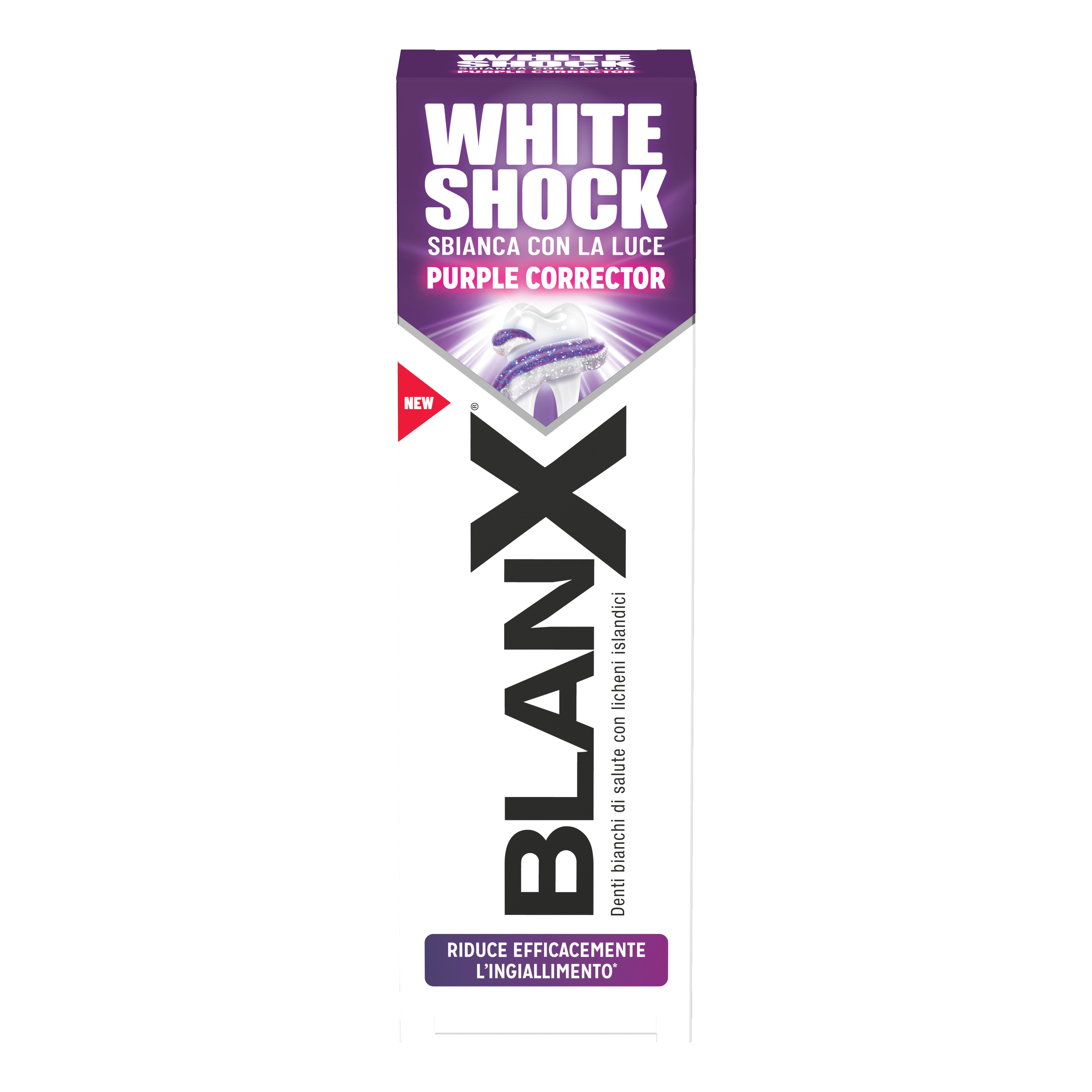 BlanX White Shock Purple Corrector dentifricio sbiancante Toothpaste 75 ml - Immagine 3