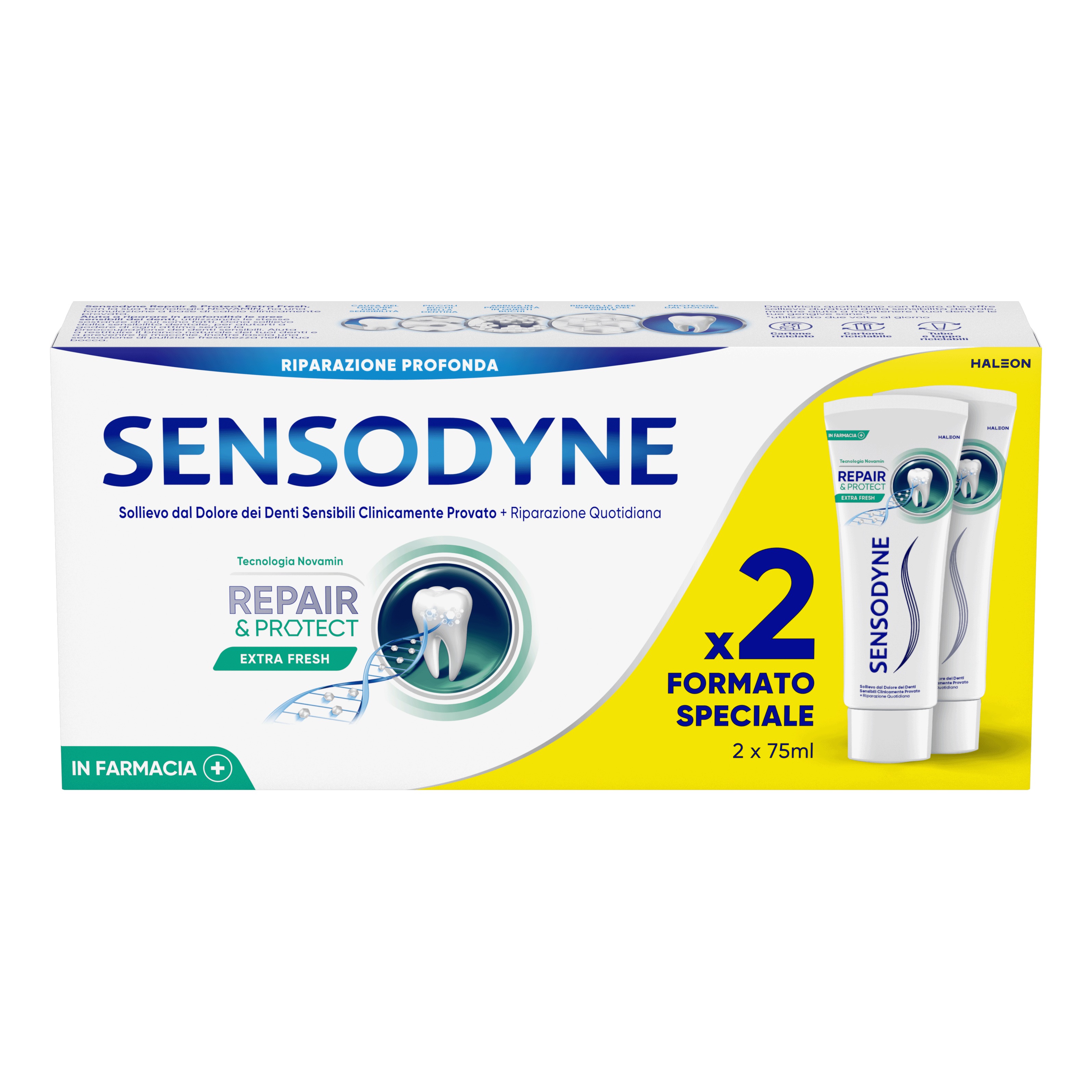 Sensodyne Repair & Protect Extra Fresh Dentifricio Denti Sensibili 2 x 75ml - Sensodyne - Immagine 4