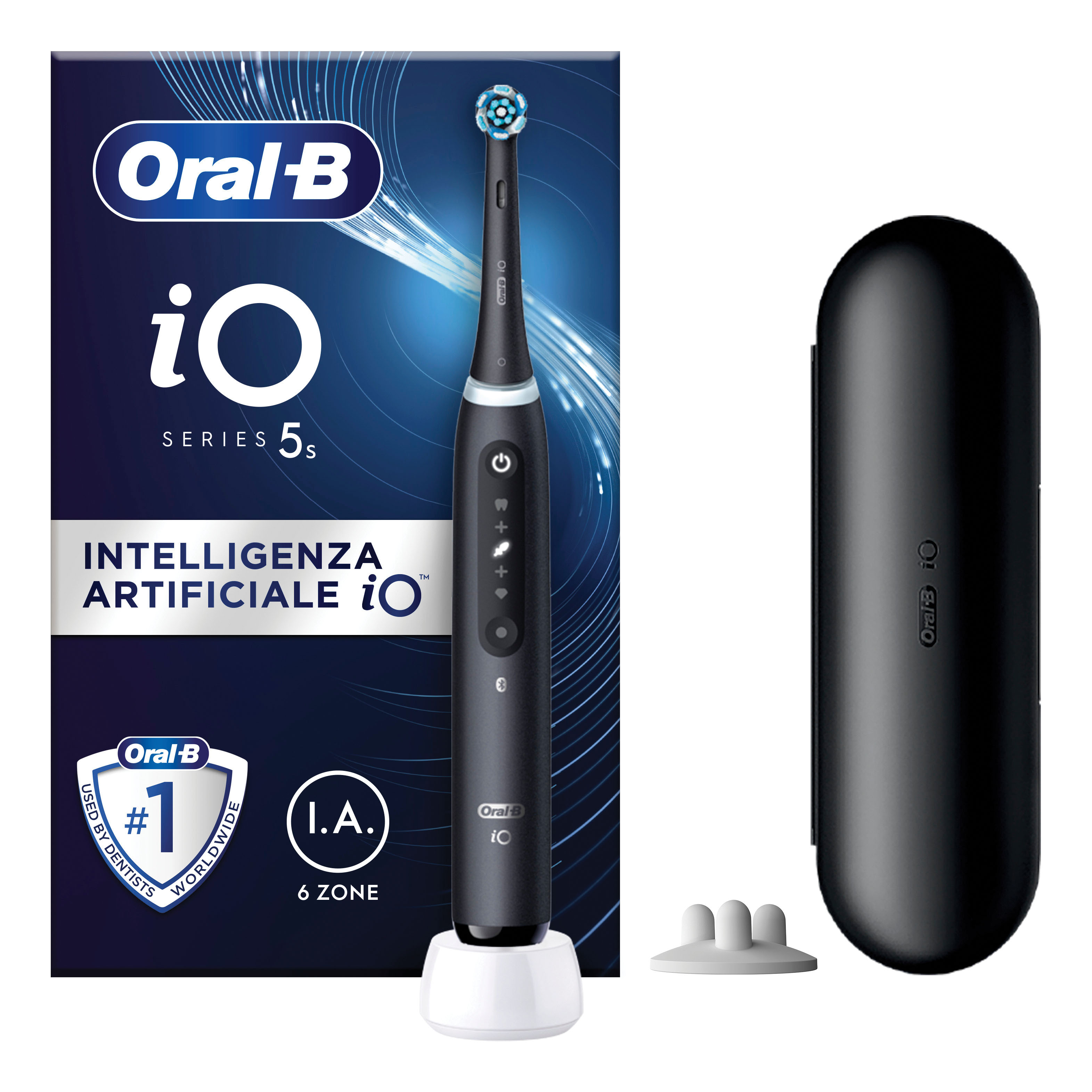 Oral-B iO 5 Spazzolino Elettrico Nero con 3 Testine Ultimate Clean e Custodia da Viaggio, 5 Modalità di Pulizia e Dentifricio Anti-Tartaro - Immagine 12