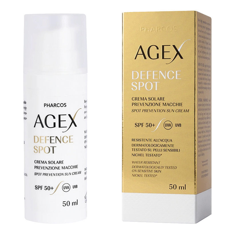 PHARCOS Crema Solare Viso 50+ SPF Anti-Macchie Agex Defence Spot Protezione Molto Alta 50 ml - Immagine 3