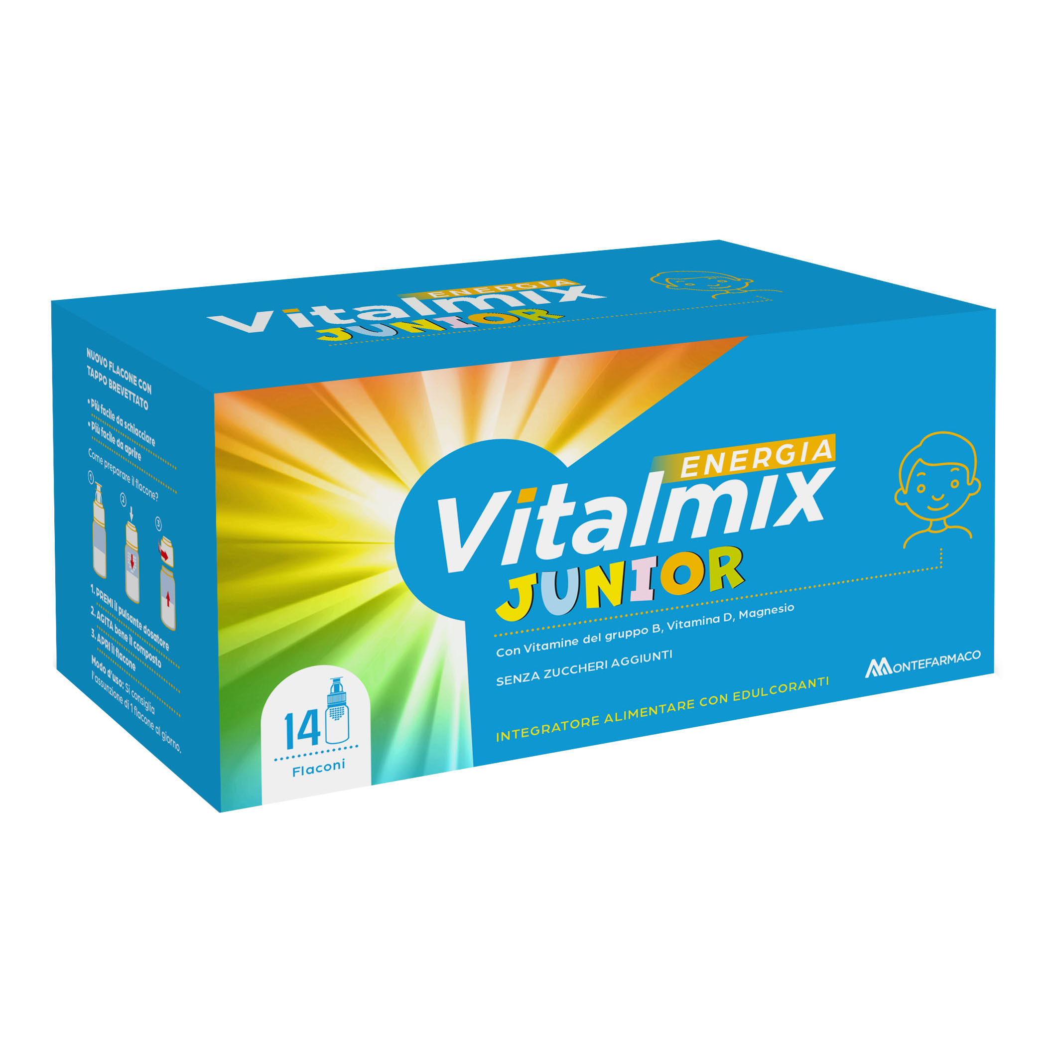 Vitalmix Energia Junior Integratore Memoria Difese Bambini 14 Flaconcini - Immagine 4