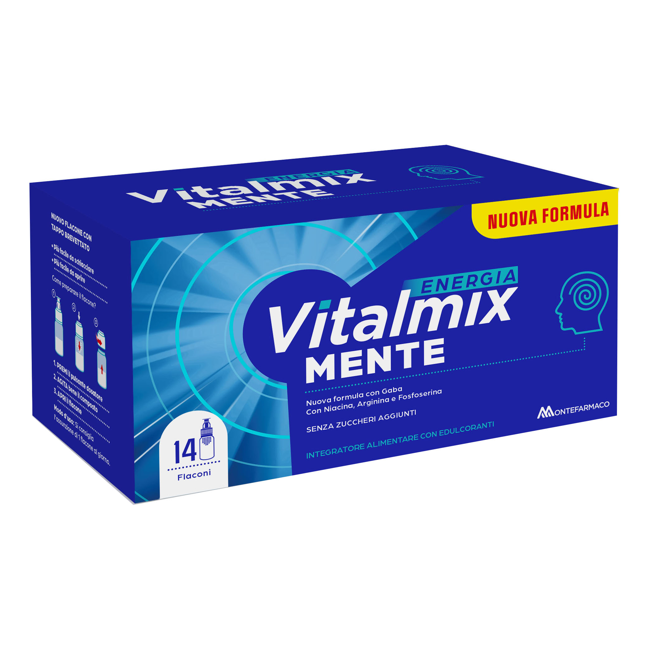 Montefarmaco Otc Spa Rosso Integratore Vitalmix Mente Per Sistema Nervoso, 14 Flaconcini - Immagine 4