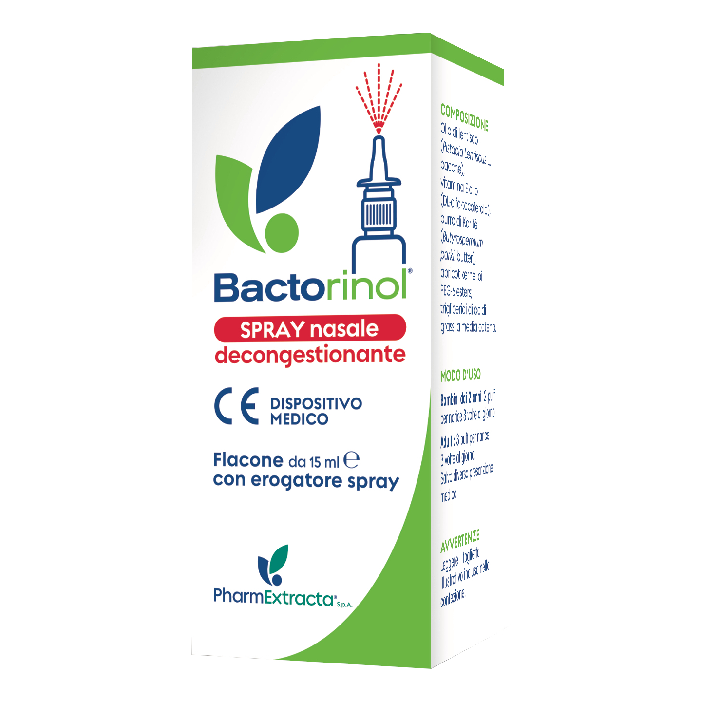 Pharmextracta Bactorinol Spray Nasale Per Naso Chiuso, 15Ml - Immagine 3