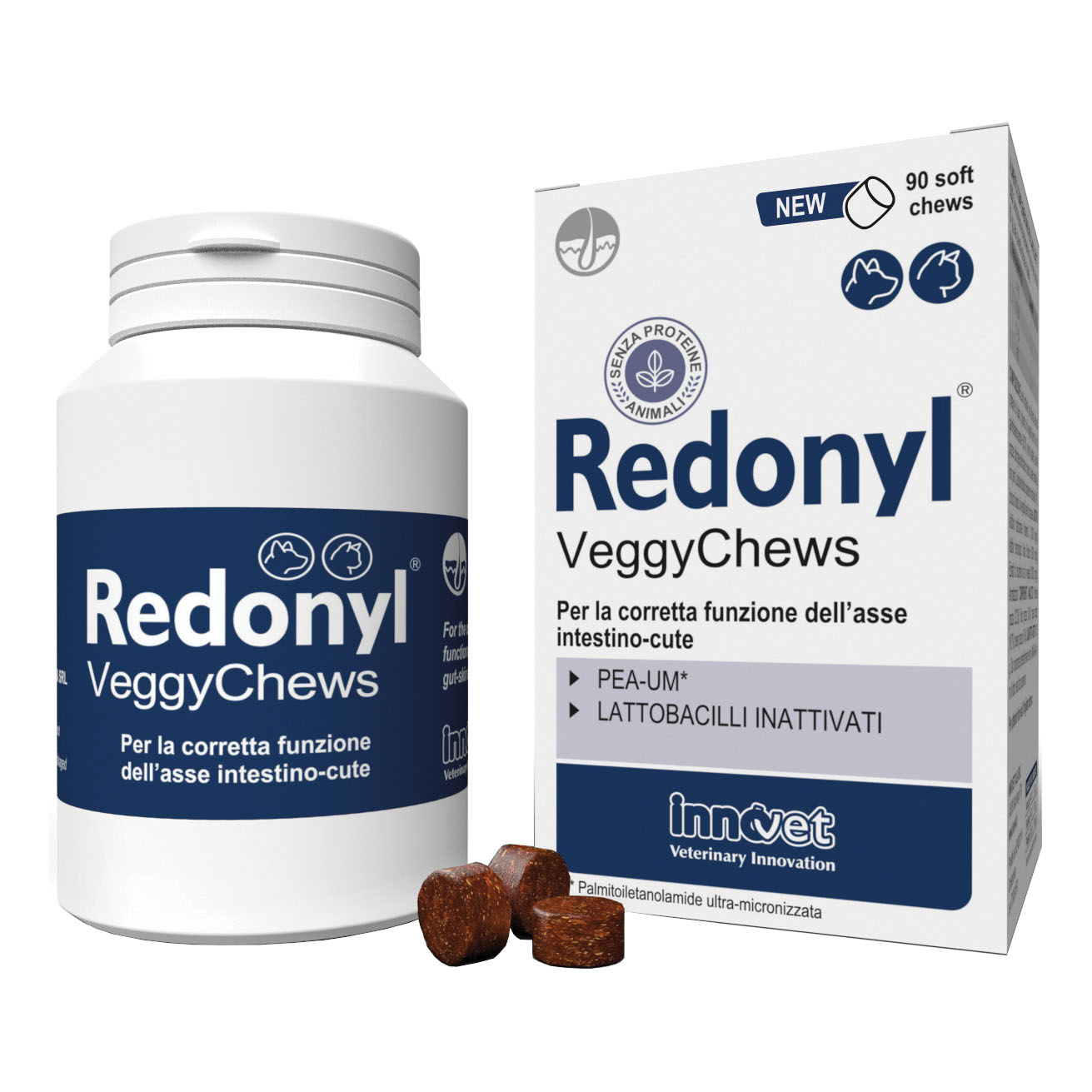 INNOVET Redonyl Veggy 90 soft chews - Alimento complementare per cani e gatti per la salute di cute e mantello - Immagine 3