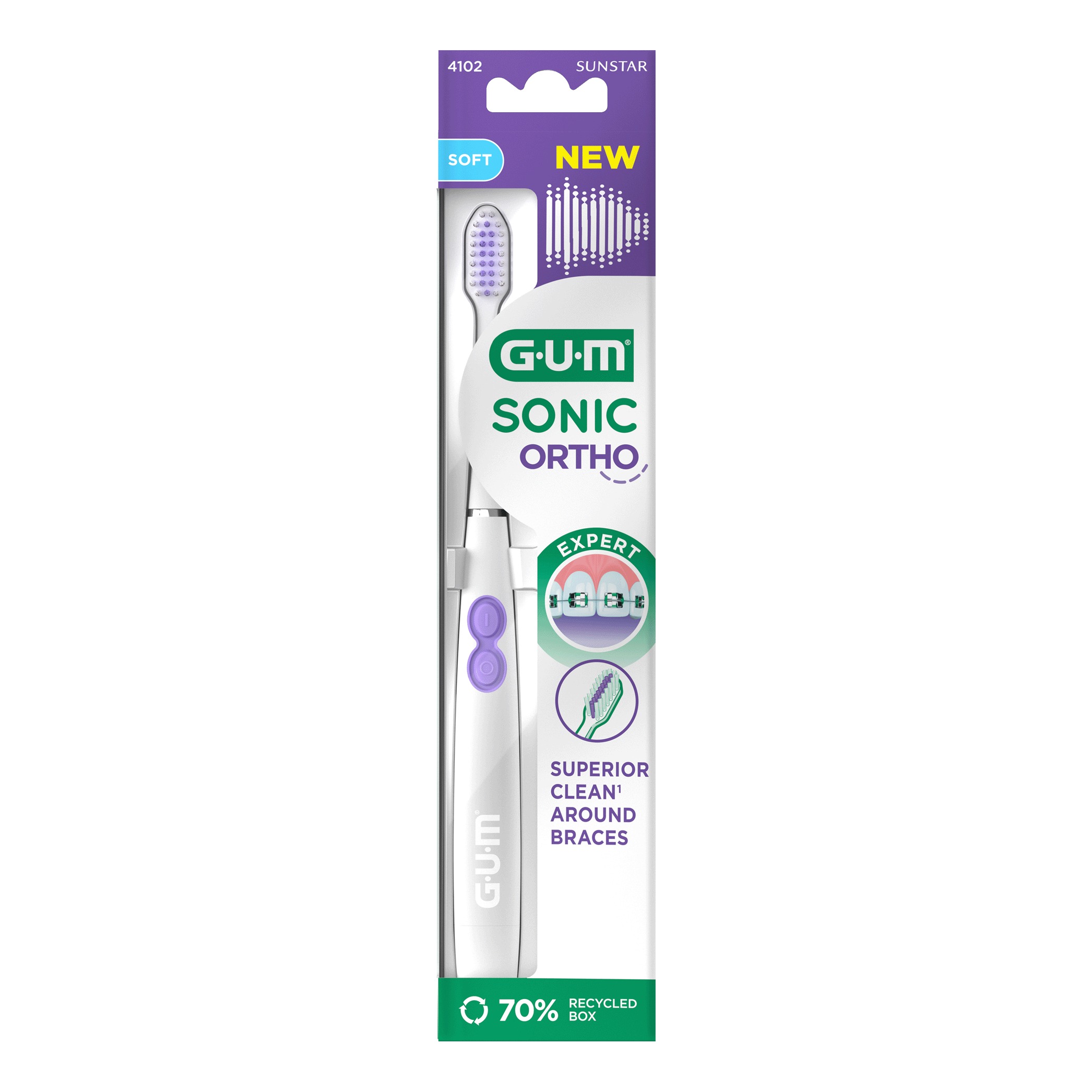 Gum Sonic Ortho Spazzolino Elettrico Per Apparecchio Setole Soft - Immagine 3