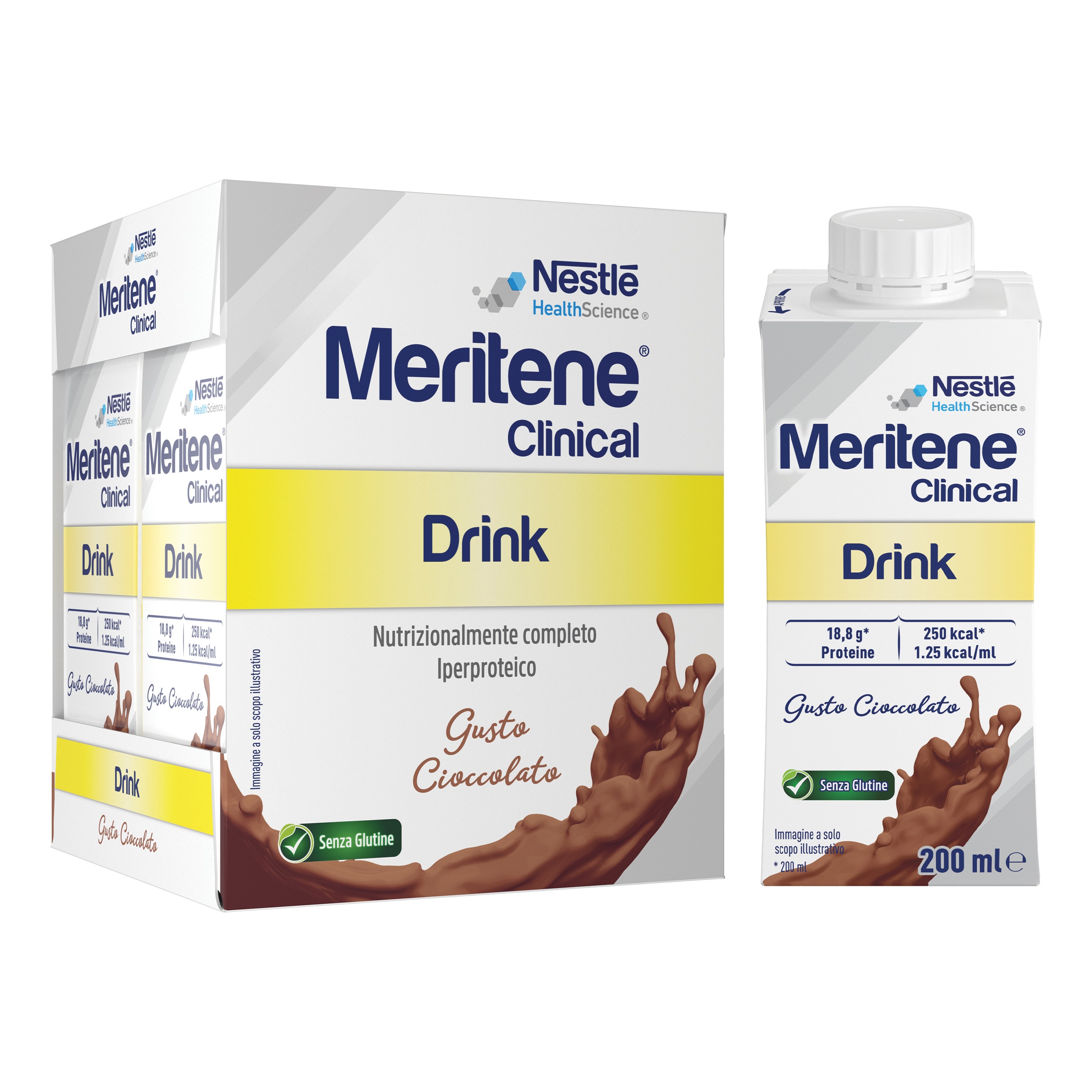 Nestlé Meritene Clinical Cioccolato Alimento Iperproteico 4 Bottiglie da 200 ml - Nestlé - Immagine 3