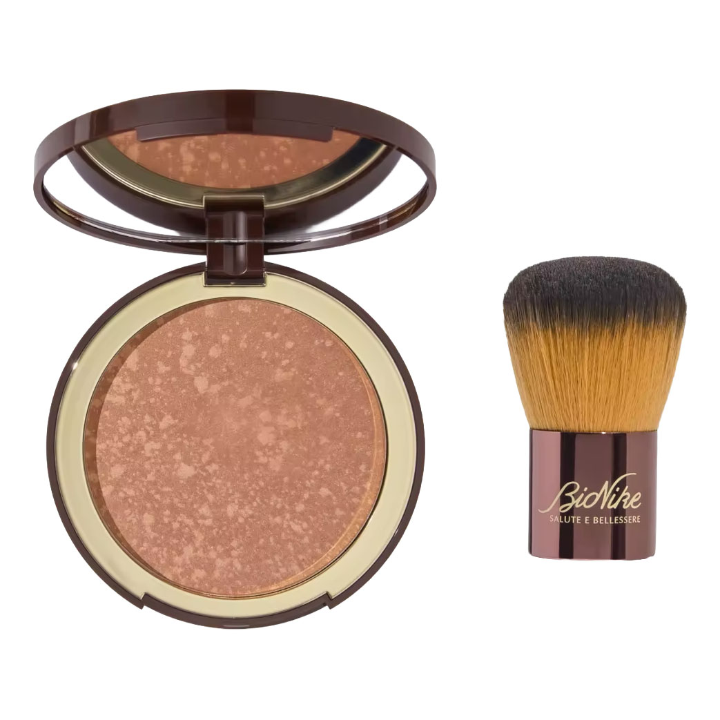 Bionike Defence Color Bronze Kit Viso Con Terra Golden Moon 18G + 1 Pennello Kabuki - Immagine 3